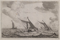 KG 08718
<br/>
Drie zeilboten op een woelig meer
<br/>
<em>Nooms, Reinier (1623/4-1664)</em>